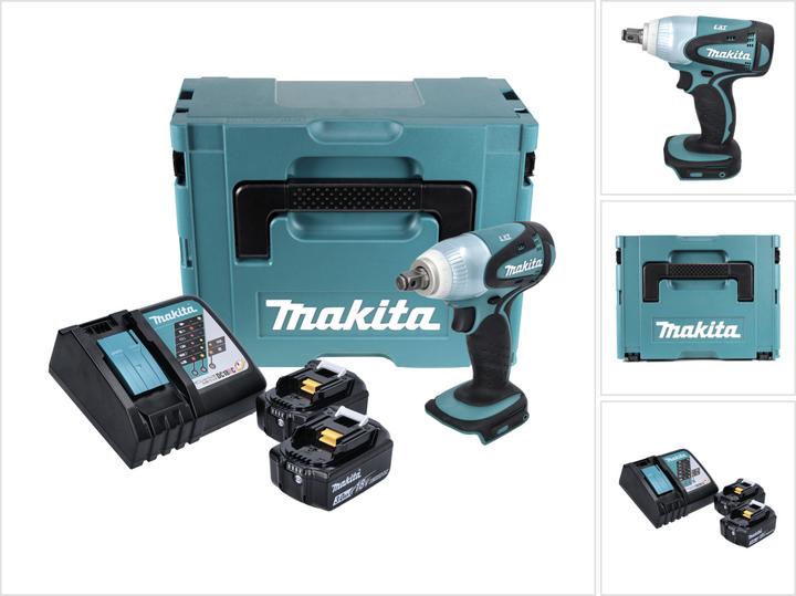 Image du produit Makita DTW 251 RFJ 18V Boulonneuse à chocs sans fil 230 Nm + Coffret de transport Makpac + 2x Batter (Fonctionnement sur batterie)
