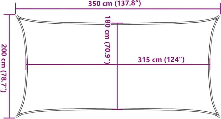 Image du produit VidaXL Voile d'ombrage (200 x 350 cm)
