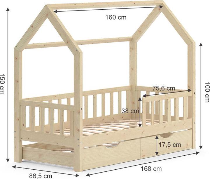 Actual product image VitaliSpa Hausbett Wiki (80 x 160 cm)