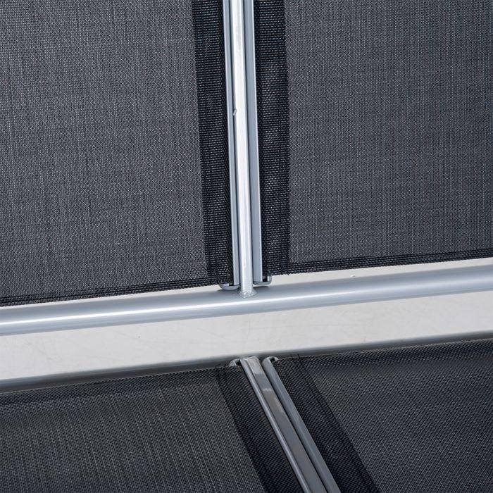 Image du produit Swisshandel24 Hollywoodschaukel 3-Sitzer Gartenschaukel Schaukelbank mit Dach Metall Schwarz+Silber 171 x 108 x 15