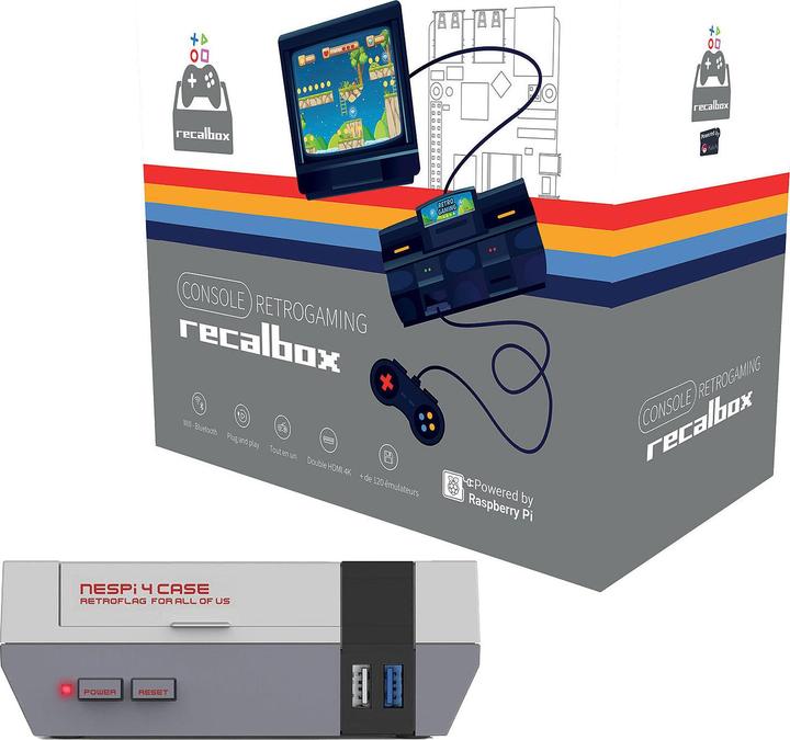 Image du produit HutoPi Console officielle Recalbox Retrogaming 4GB RAM / 128GB (Nespi box)