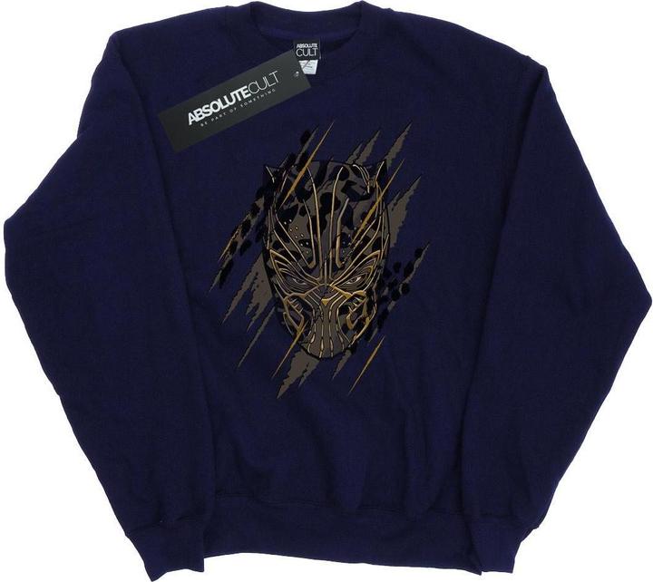 Schwarzer Panther Gold Kopf Baumwolle Sweatshirt