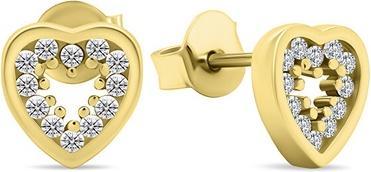 Image du produit Brilio Silver - Charmants boucles d'oreilles plaquées or avec zircons Coeurs EA573Y