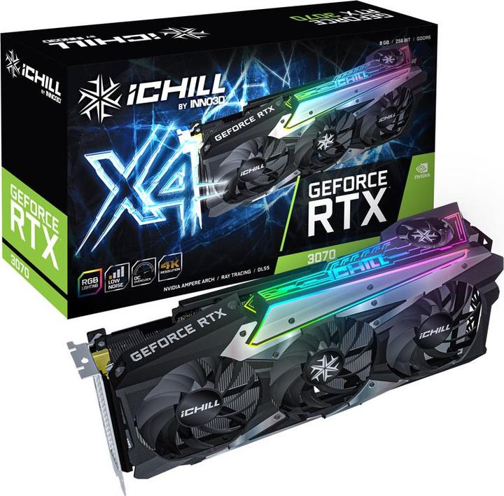 Actual product image Inno3D GeForce RTX 3070 iChill X4 LHR, 8192 MB GDDR6 (8.19 GB)