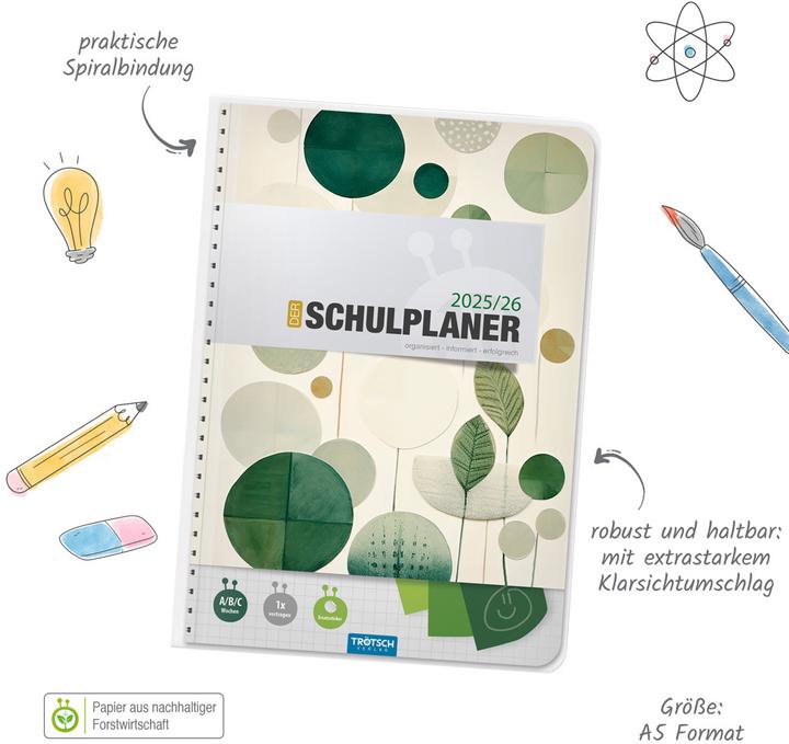Actual product image Schulplaner Grün 25/26 (A5, German)