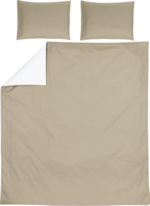 Meyco Home Bettwäsche 200x200/220 Uni taupe/offwhite