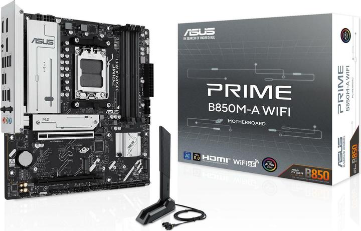 Produktbild ASUS MB PRIME B850M-A WIFI (AM5, AMD B850, mATX)