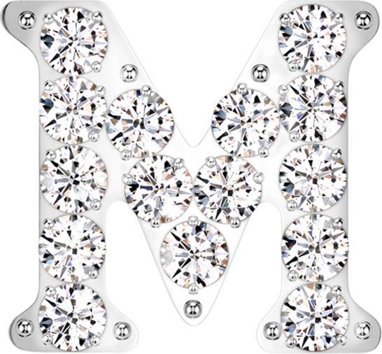 Produktbild Star Piercing Threadless silber mit Kristallen silber Buchstabe M (Titan G23, ohne Messing)