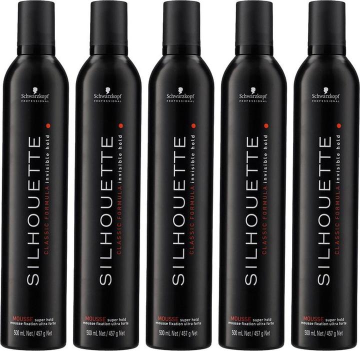 Immagine prodotto Schwarzkopf 5x Silhouette Super Hold Mousse 500 ml (500 ml)