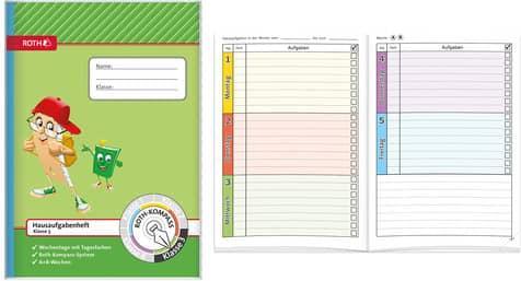 Actual product image Roth Homework book (A5, Lined, Soft cover)