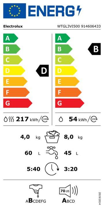 Energie-Label Electrolux WTGL3VI500