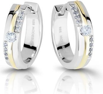 Modesi Bicolor silver earrings with zircons M26024