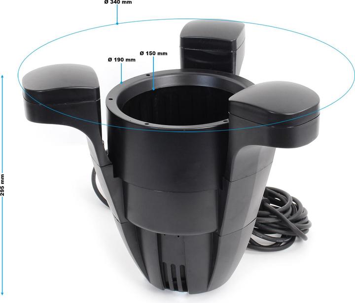 Actual product image Wiltec Jebao SK-40 Floating Fish Pond Skimmer Surface Collector 35m² Pump 3000l/h 60W