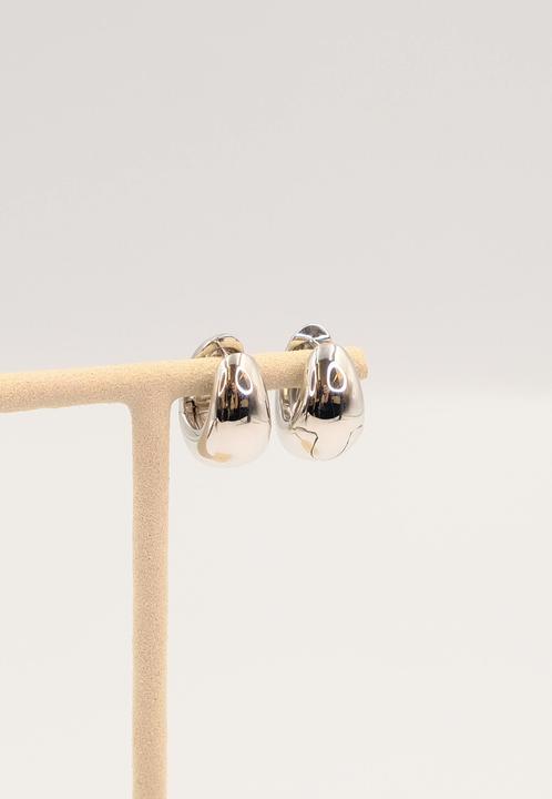 Immagine prodotto Muau Oro bianco creolo 750 cerniera bombata 19x15mm (Oro bianco 750/18 carati)