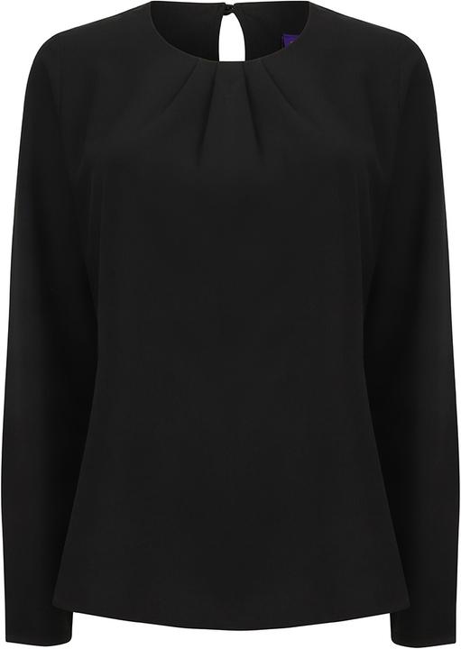 Henbury Falten Front Langarm Bluse