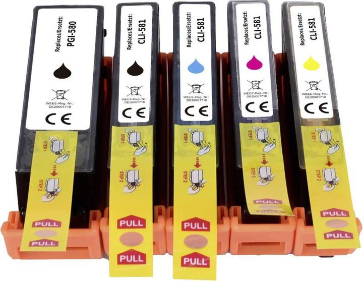 Produktbild Renkforce Tinte Kombi-Pack ersetzt Canon PGI-580 PGBK + CLI-581 BKCMY (2078C005) (M, Y, C, BK)