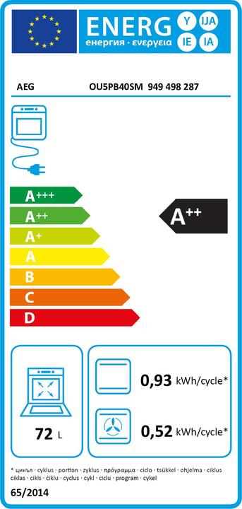 Energie-Label Electrolux EB-Backofen Pyrolyse