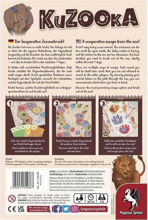 Actual product image Pegasus 51230G - KuZOOka, board game, for 2-6 players, from 9 years (DE/EN edition) (English)