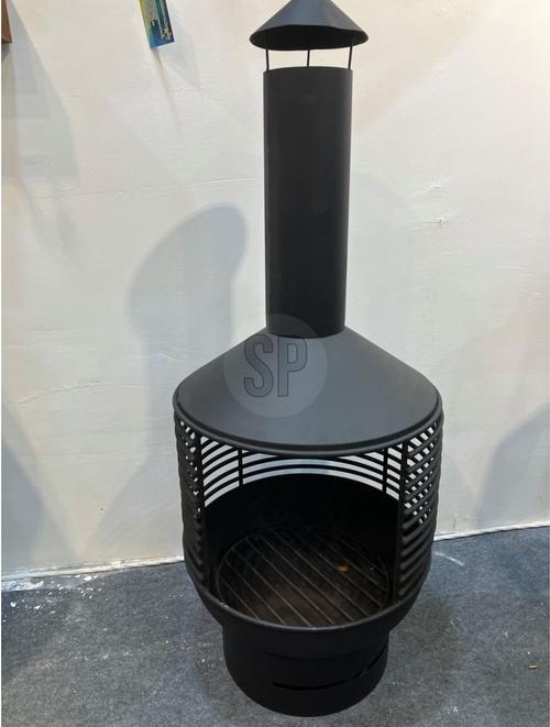 Actual product image Ambiance Technology Gartenkamin - Metall - schwarz - ca. 41 x 41x 105 cm