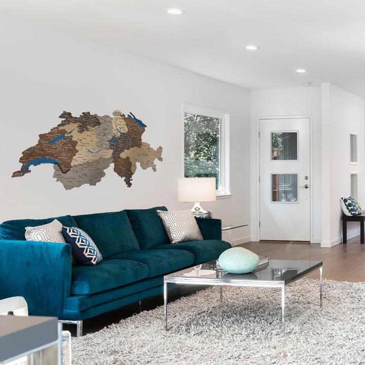 Actual product image Enjoy The Wood Switzerland - 3D map made of wood (150 x 90 cm)