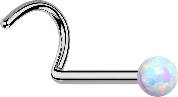 Immagine prodotto Star Piercing Borchia da naso senza fili curva argento opale bianco (Titanio G23, senza ottone)