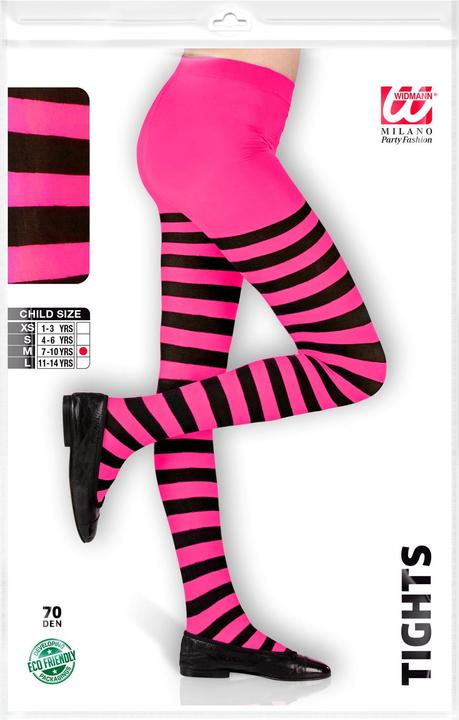 Immagine prodotto Widmann Collant per bambini a righe rosa e nere (4, 5, 6)