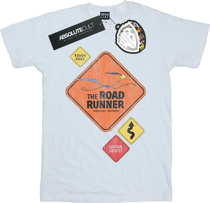 Actual product image Looney Tunes Mens Road Runner Road Sign T-Shirt (S)