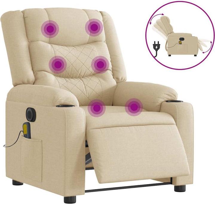 Produktbild VidaXL Massagesessel Creme Stoff