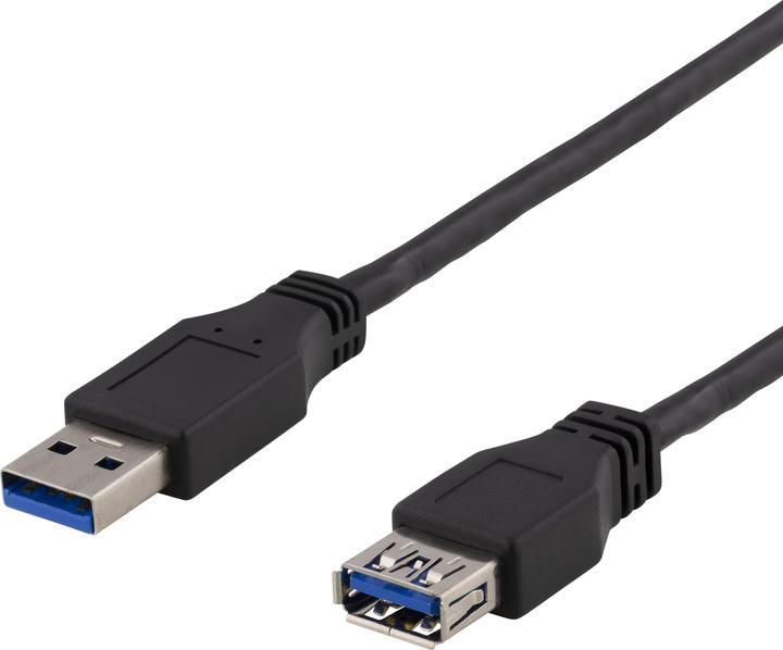 Actual product image Deltaco USB 3.1 Gen1 Foerlaengning Svart 1m (1 m, USB 3.2 Gen 1)