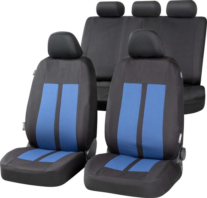 Produktbild CarComfort Autositzbezug Elphin, PKW-Schonbezüge Komplettset schwarz/blau