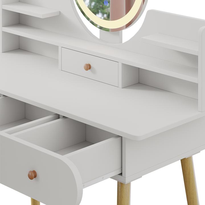 Actual product image Vicco Edda with stool and lighting (100 x 40 x 76 cm)
