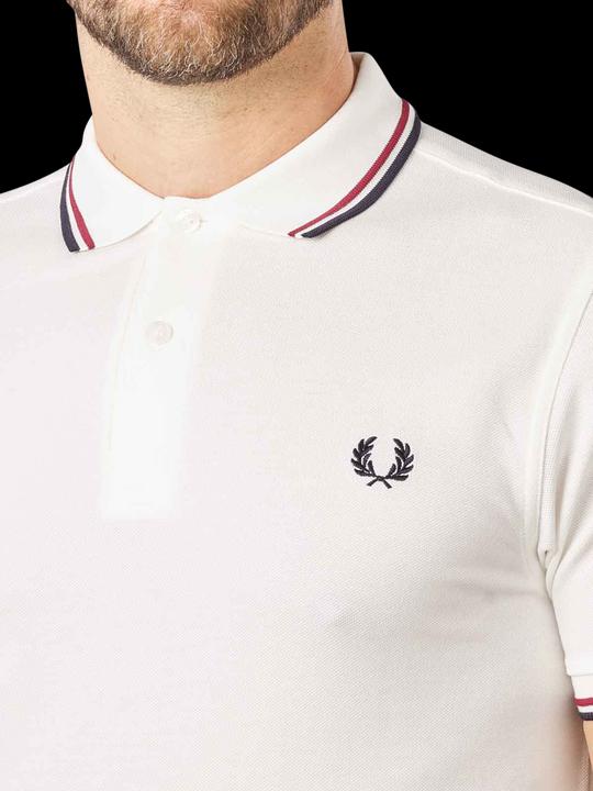 Actual product image Fred Perry Twin Tipped Polo Shirt Short Sleeve Snow White (L)