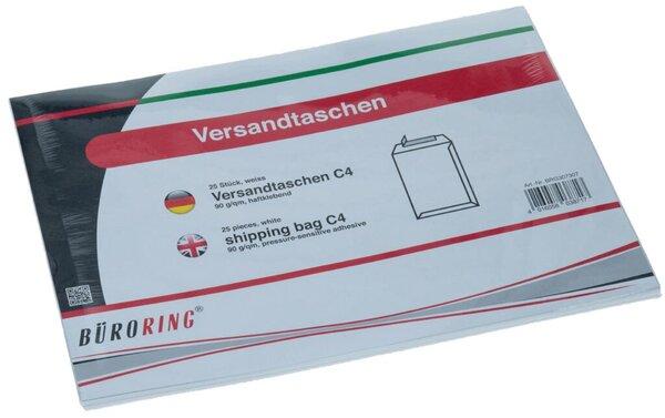 Produktbild Büroring Versandtasche DIN C4, ohne Fenster, haftklebend, 90g/qm, weiss, 25 Stück (25 x)
