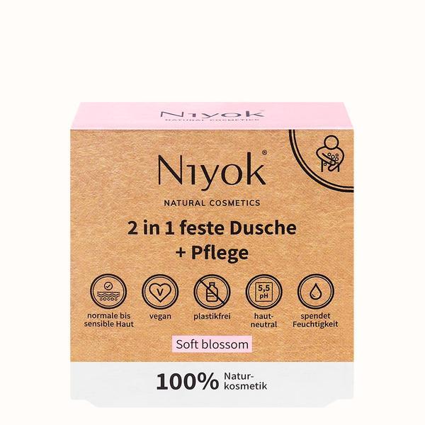 Actual product image Niyok 2 in 1 feste Dusche + Pflege Soft blossom
