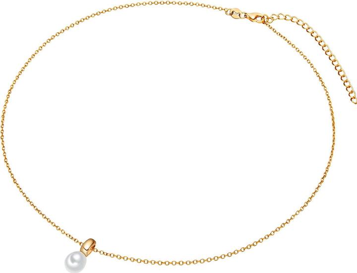 Image du produit Valero Pearls Femme argent sterling perle d'eau douce or jaune 42,0 cm chaîne de base + 7,0 cm extension - 11910 (Argent Sterling, 42 - 49 cm)