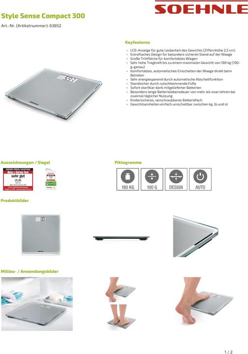 Actual product image Soehnle Personal scale Weigher (180 kg)