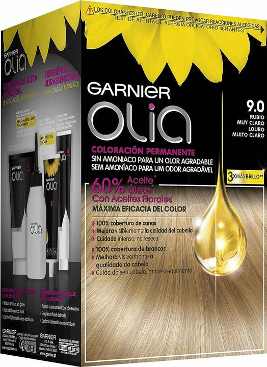 Produktbild Garnier OLIA Coloración Permanente #9,0 Rubio Muy claro 4 pz (9,0 Very Light Blonde)