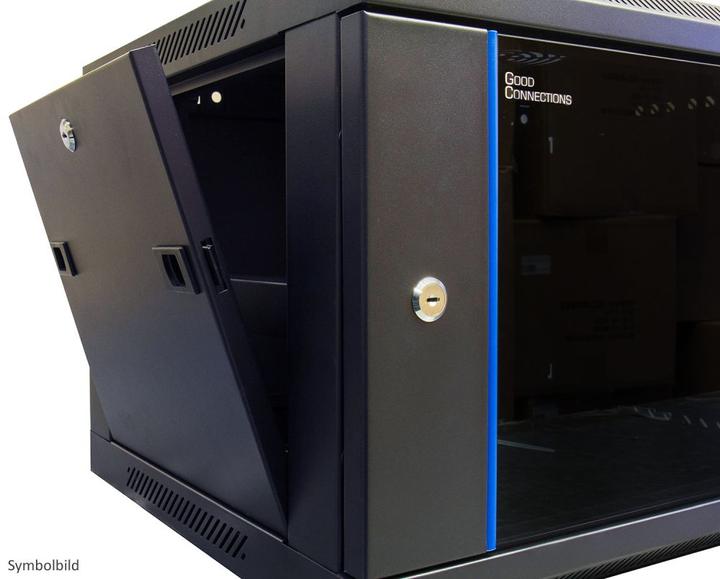 Produktbild Good Connections Schrank - Netzwerkschrank - mit Ventilator - RAL 9005, Deep Black - 6U - 48.3 cm (6 HE, 19 Zoll Rack)