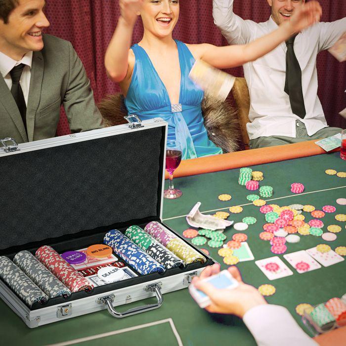 Immagine prodotto Swisshandel24 Set di valigette da poker, 500 fiches da 11,5 grammi, set da poker con serratura, 2 mazzi da poker