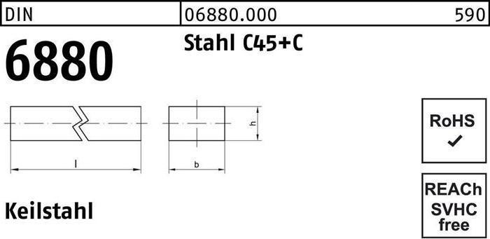 Produktbild Keilstahl DIN 6880 5 x 5 x 1000 Stahl C45+C