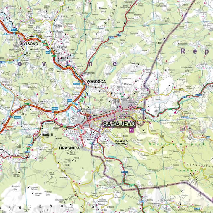 Immagine prodotto Bosnia-Erzegovina, Carta delle strade e del tempo libero 1:200.000, freytag & berndt