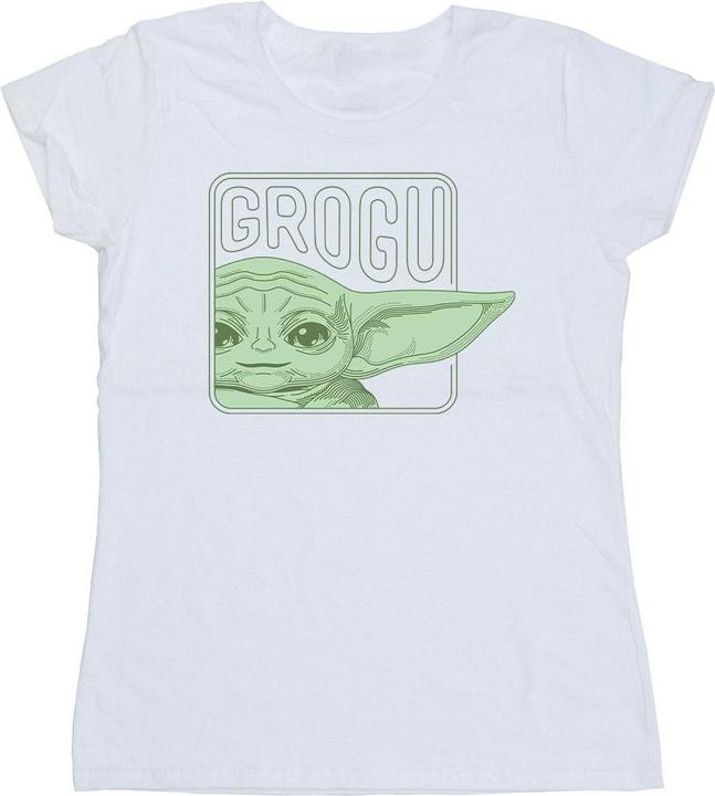 Actual product image Star Wars Womens/Ladies The Mandalorian Grogu Box Cotton T-Shirt (L)