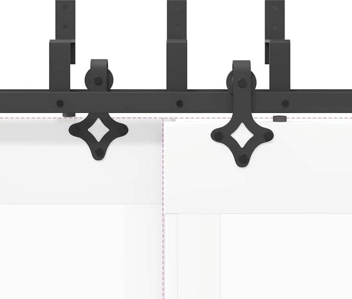 Produktbild VidaXL Schiebetürbeschlag-Set 152,5 cm Stahl Schwarz Schiebetürbeschlag Satz