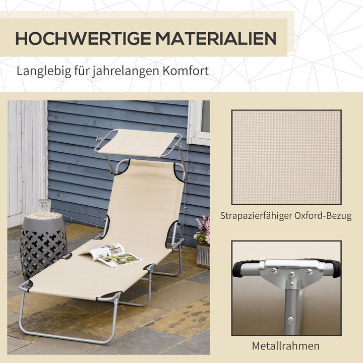 Actual product image Outsunny Sun lounger with sunshade (187 cm)
