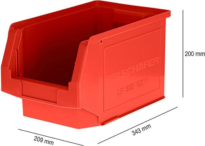 Schäfer Shop Sichtlagerkasten SSI Schäfer LF 322, Polypropylen, L 343 x B 209 x H 200, 10,4 l, div. Farben