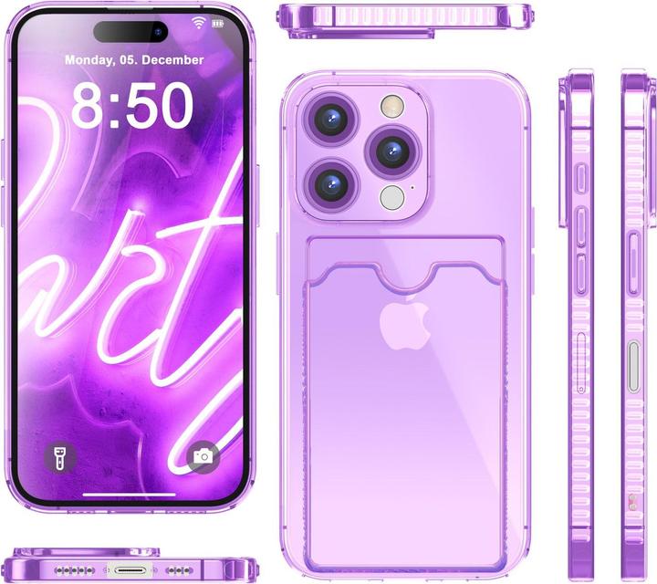 Actual product image Nalia Clear transparent neon silicone cover card holder (Apple iPhone 16 Pro Max)