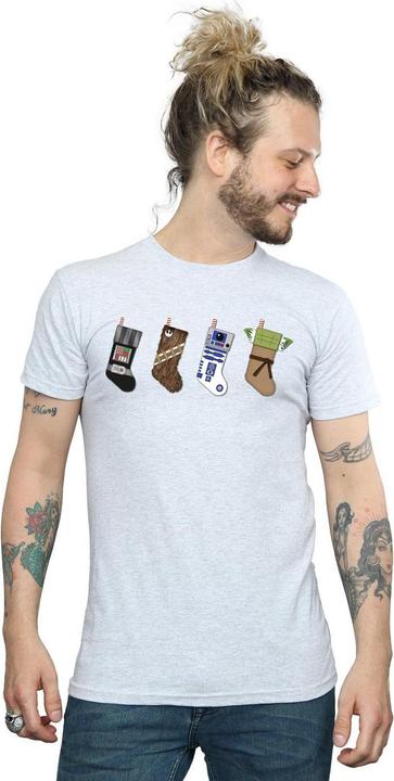Actual product image Star Wars Mens Christmas Stockings T-Shirt (XXL)