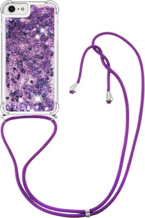 Immagine prodotto Cover-Discount iPhone SE / 8 / 7 - custodia glitterata con cordino viola (Apple iPhone SE (seconda generazione), Apple iPhone 7, Apple iPhone 8)
