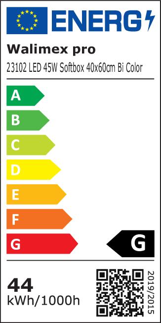 Label énergétique Walimex pro LED 45W Softbox 40x60cm Bi Color