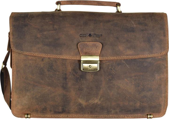 Greenburry Vintage Aktentasche Leder 40 cm Laptopfach